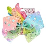 Jojo Siwa Exclusive Hair bow Chasing Unicorns Pastel Rainbow Rhinestone