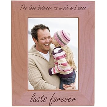 CustomGiftsNow The Love Between an Uncle and Niece Lasts Forever - Wood Picture Frame - Fits 5x7 Inch Picture (Vertical)