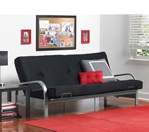 Amazon.com: Sofas-Bedroom Furniture-Premium Full Size Metal Arm Frame With Black Mattress ...