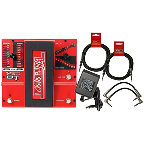 DigiTech Whammy DT Drop Tuning Guitar Pitch Shift Effect Pedal with ac power adapter , 2 Instrument cable and 2 Path cables for guitars