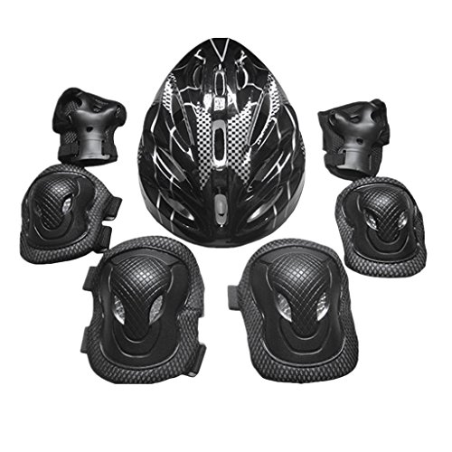 image for Flameer Adults Protection Kit Skateboard Helmet Knee Elbow Palm Pad Se