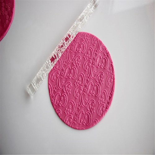 image for VAlink Moon Star Transparent Embossing Acrylic Rolling Pins, Non- stic
