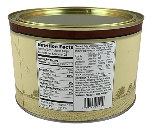 Whitley's Milk Chocolatey Covered Peanut Clusters 24 Ounce Tin