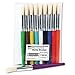 Charles Leonard Creative Arts Round Tip Paint Brushes, Short Stubby Round Handle with Hog Bristle, 7.5 Inch, Assorted Colors, 10-Pack (73210)