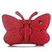 iPad case for kids, Feitenn 3D Cartoon Butterfly Non-toxic EVA Light weight Kid Proof Shockproof case with Kickstand for ipad 5/ ipad 6 /ipad pro 9.7/ New iPad 2017 case (Red)