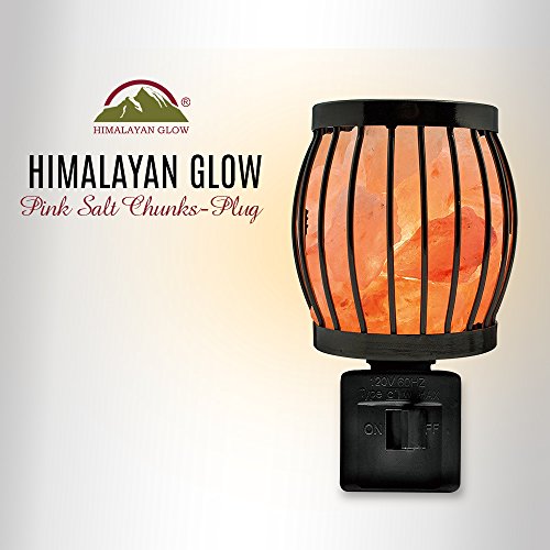 Himalayan Glow Natural Salt lamp, Framed Night Light Rotateable Base, Wall Plug In - Thumbnail 2