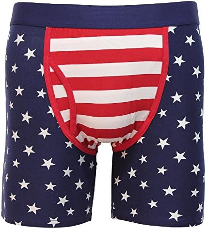 U.S.A. American Flag Men's Stretch Cotton Boxer Brief 1 Pair