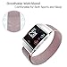 hooroor for Fitbit Ionic Bands Small and Large for Women Men, Fully Magnetic Closure Clasp Mesh Loop Milanese Stainless Steel Metal Band (Rose Pink Small)