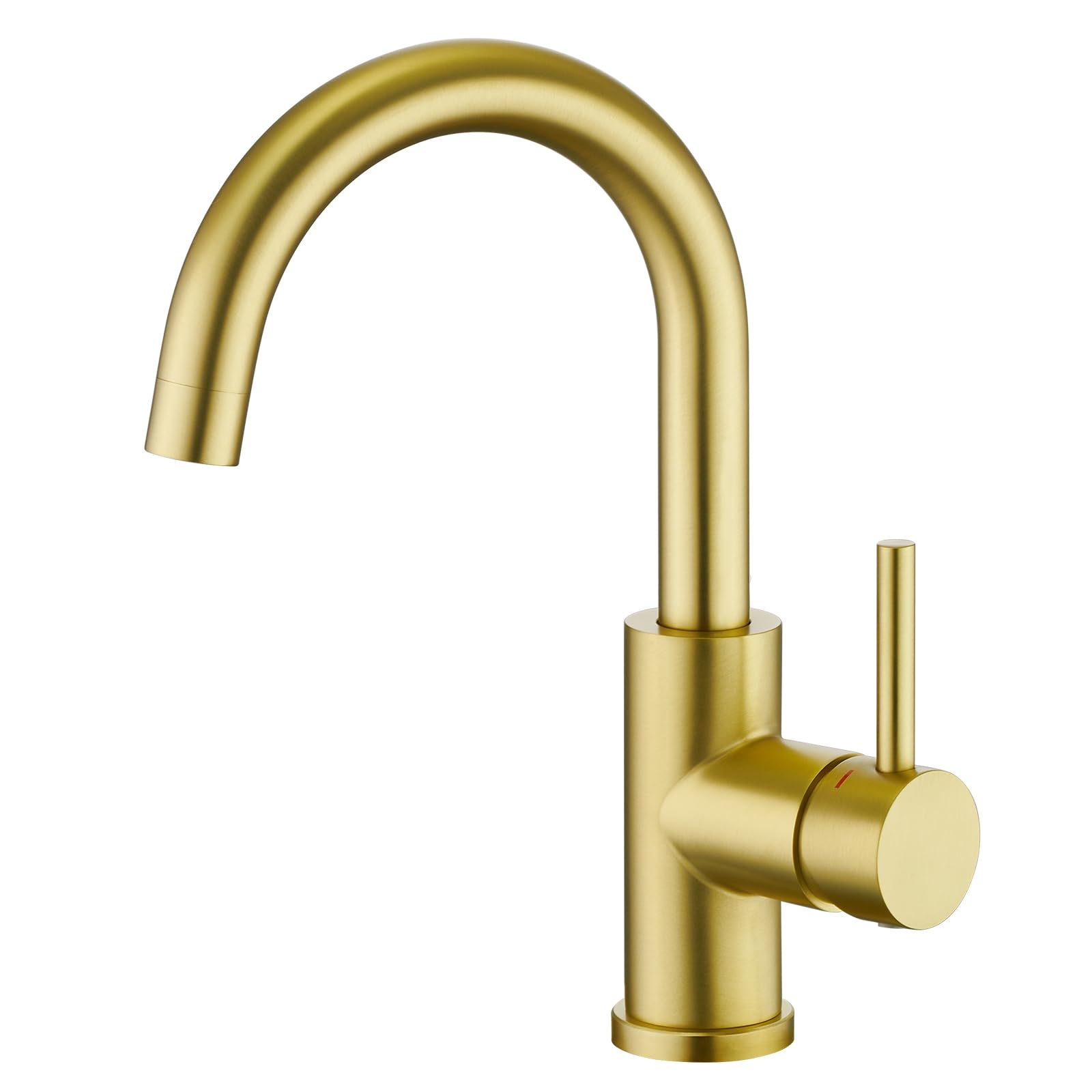 CREA Kitchen Single Handle Mixer Tap,Kitchen Sink Tap, Basin Taps with 360° Swivel Spout, for Small Kitchen or Bathroom, Bar Sink Tap with UK Standard Fittings, Gold