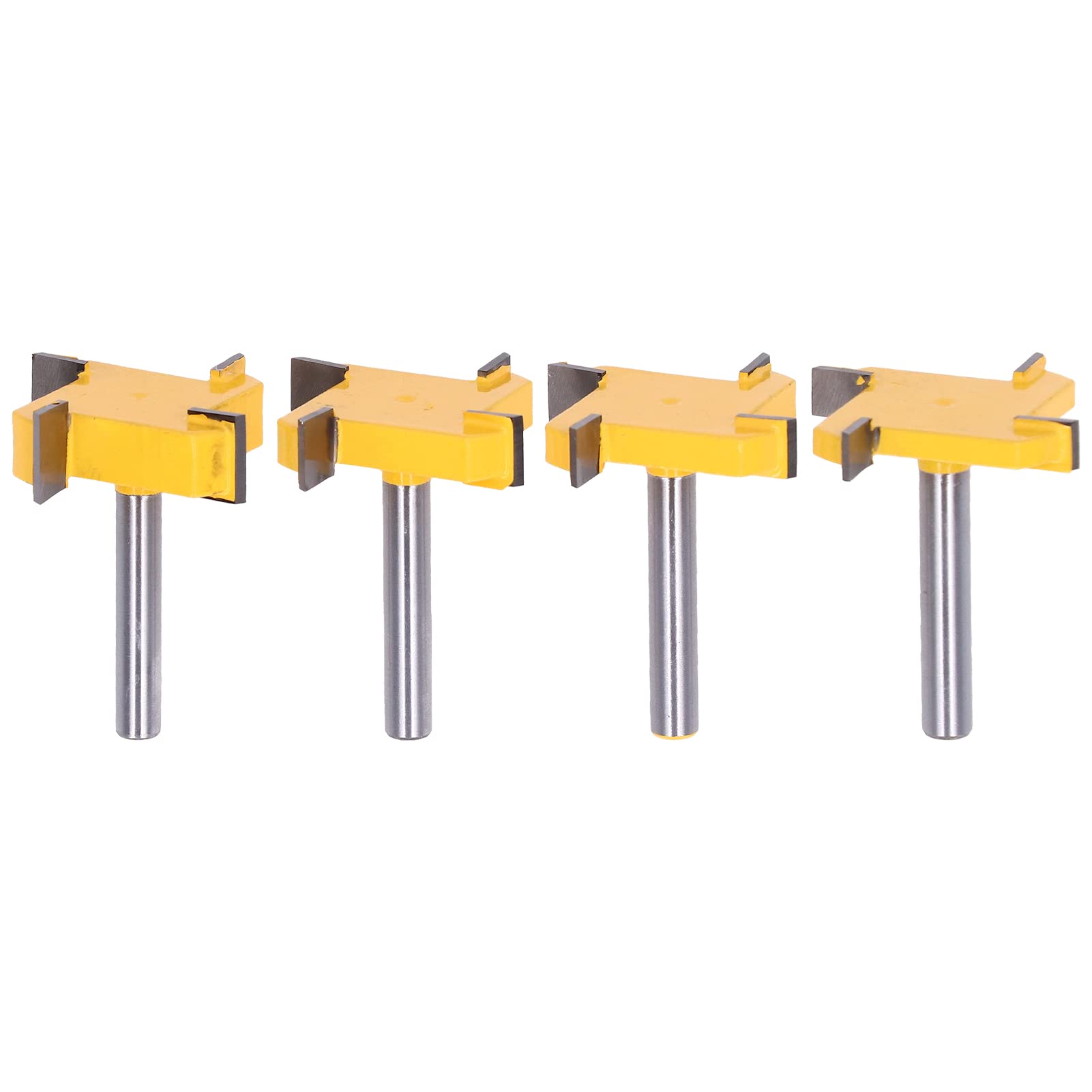 Spoilboard Surfacing Router Bits, Spoilboard Surfacing Router Bit Set 4 Flute 1/4in Shank T Shape Wood Surface Flattening Cutter Rabbet, Straight