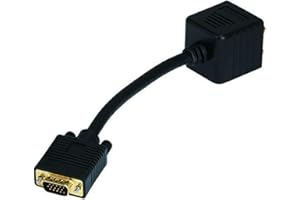 Monoprice 102679 VGA(HD15) M to VGA(HD15) F X 2 (1 PC to 2 Monitors) for High Resolution Video Splitter Cable