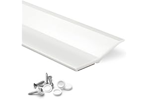 FOSLUOC Garage Door Seal Top and Side Seal Strip 34FT White Adhesive Backed Rubber Weather Stripping Replacement Weatherproofing Universal Sealing(White)