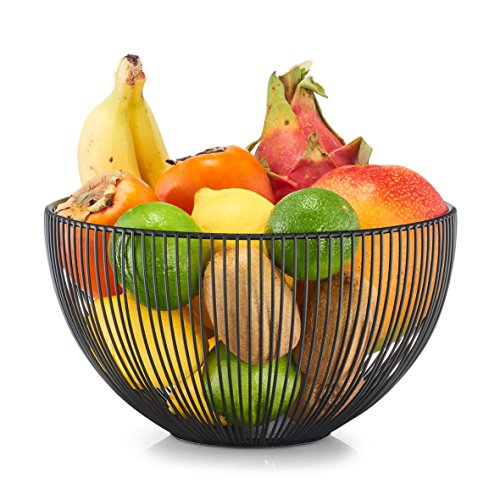 Zeller 27383 Fruit Basket, Metal, Black, Diameter 25 x 14 cm