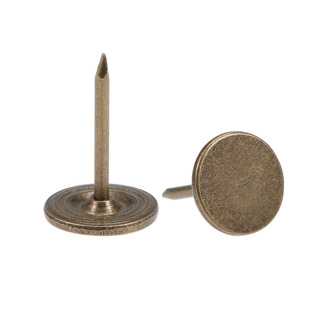 sourcing map Upholstery Nails Tacks 11mmx17mm Flat Head Furniture Nails Bronze Tone for Furniture Sofa Headboards, 50 Pcs