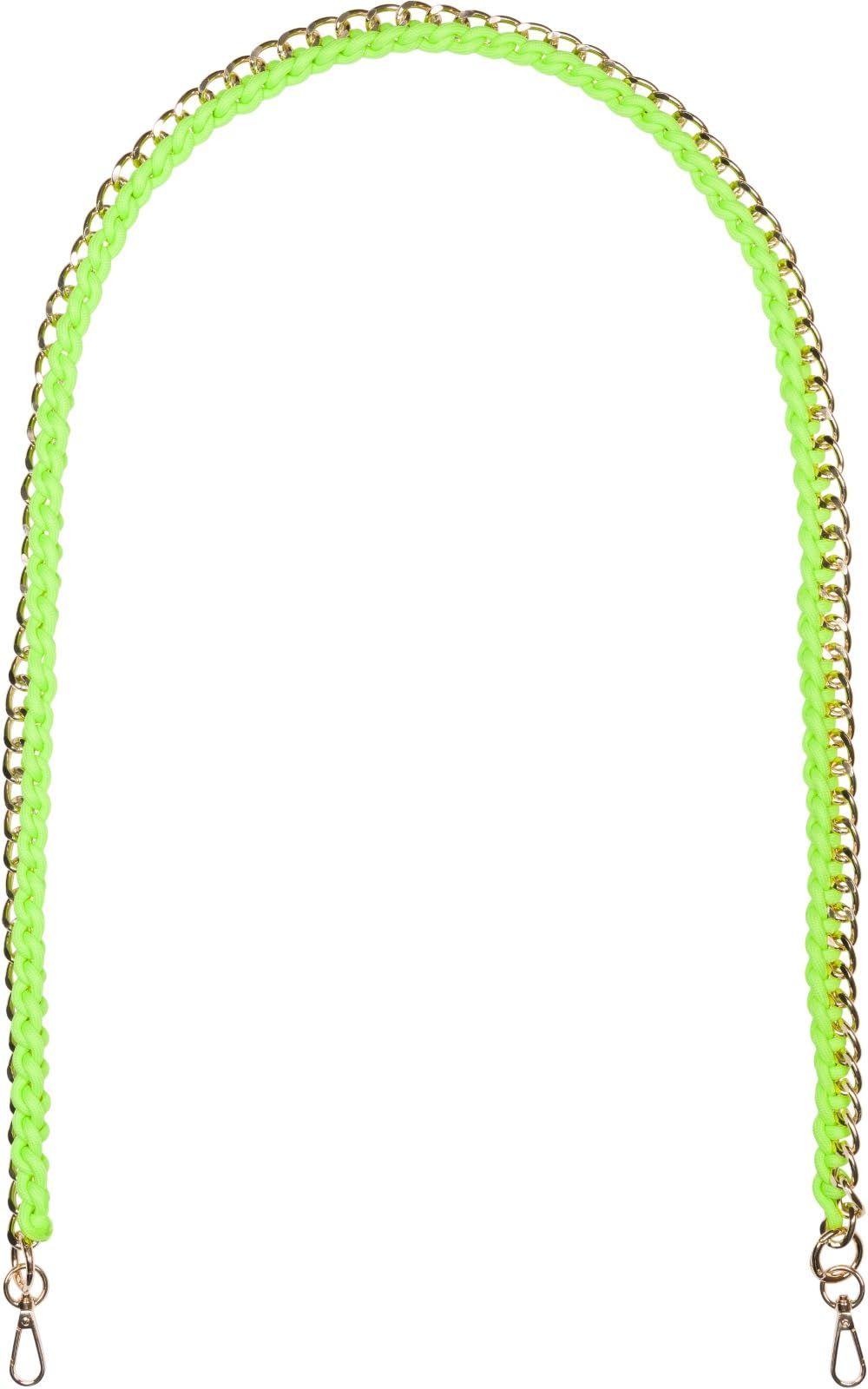 styleBREAKER bag shoulder strap with woven chain, interchangeable bag strap, phone strap, phone chain, carabiner 02013038, Colour:Neon Yellow