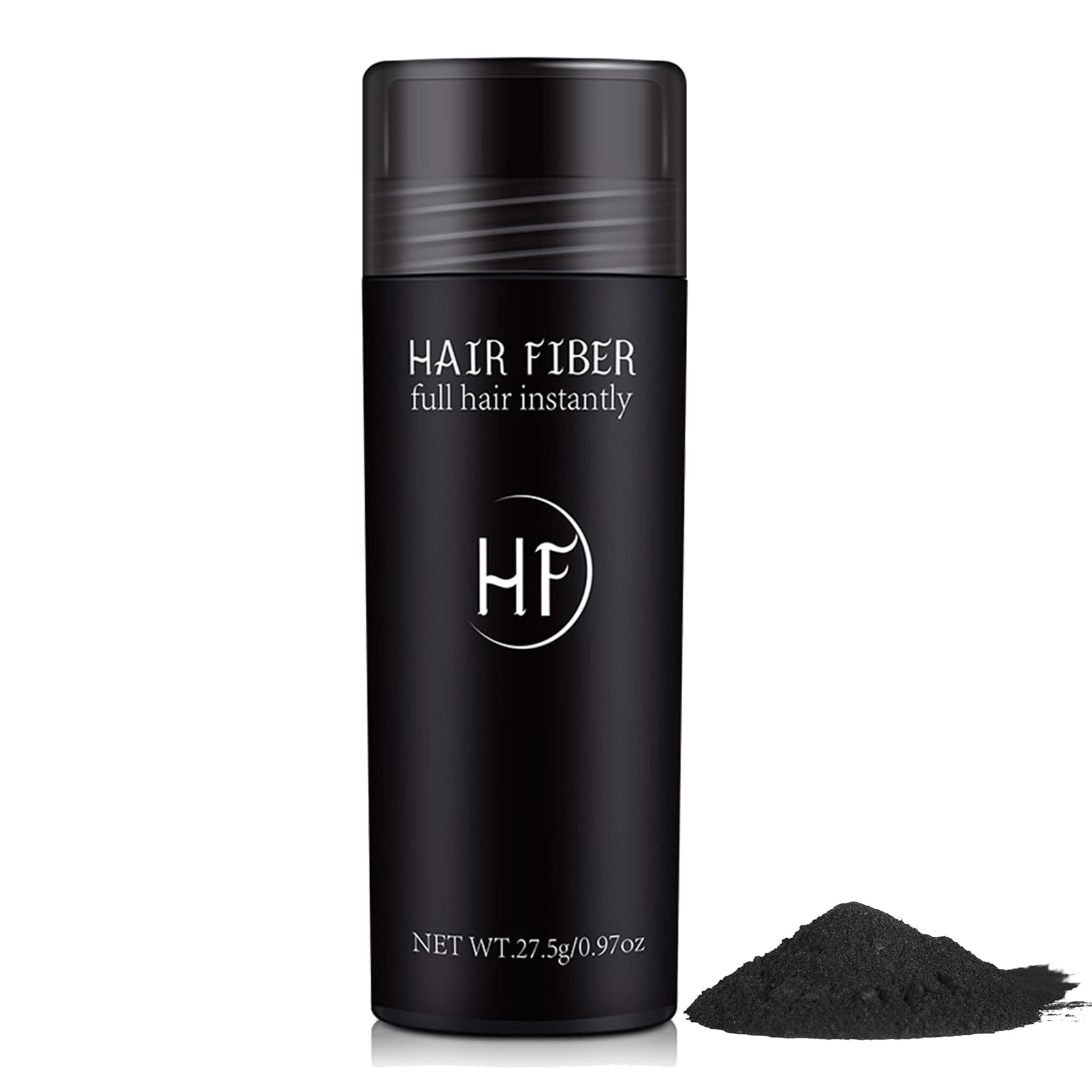 Professional Hair Fibres Powder - Instantly Conceals Thinning Hair & Bald Spots - Black