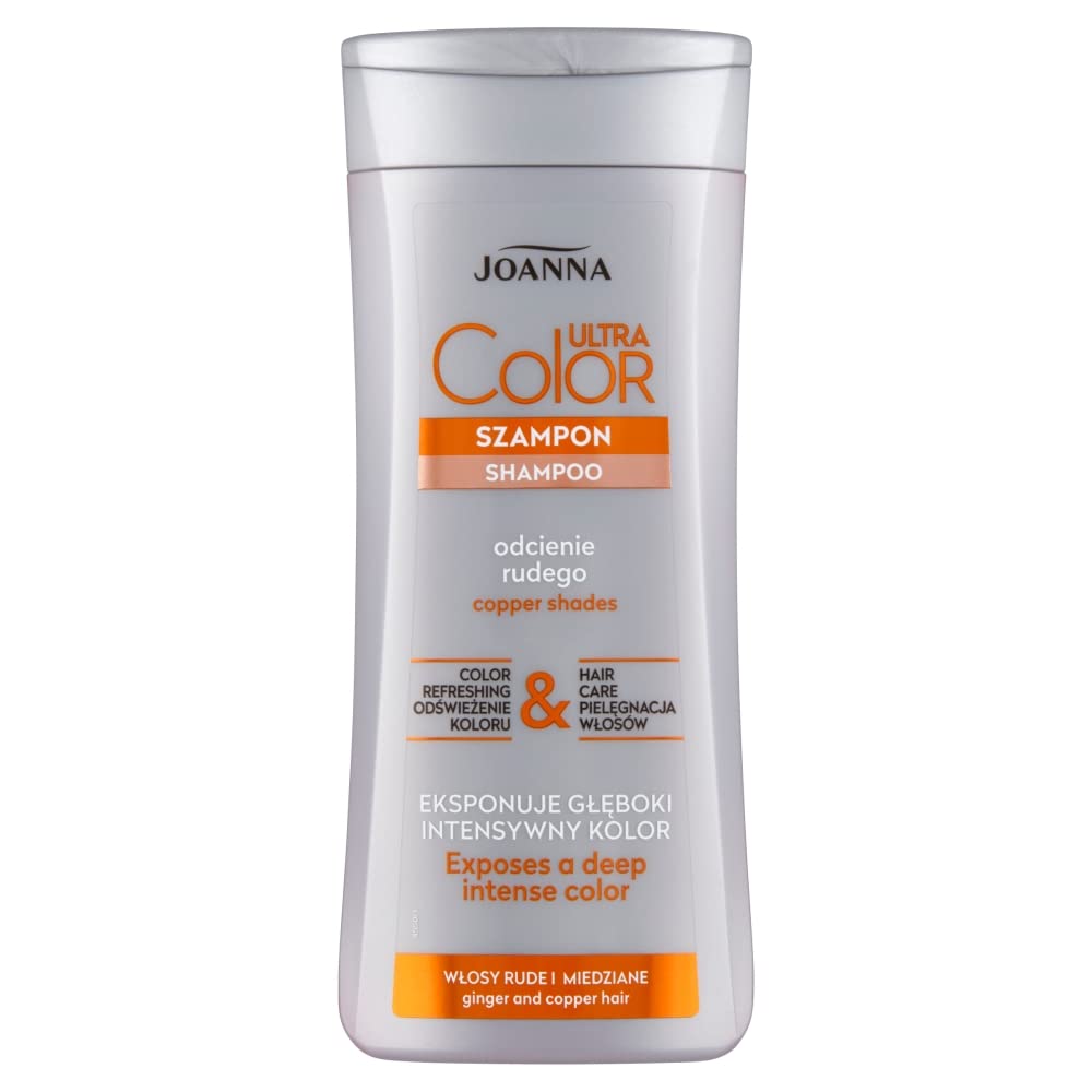 Joanna Ultra Color - Shampoo For Copper Shades - Strengthening & Revitalising Hair Shampoo - Colour Refreshing & Hair Care - Deepens Colour Intensity - Nourishes and Moisturises Hair - 200 ml