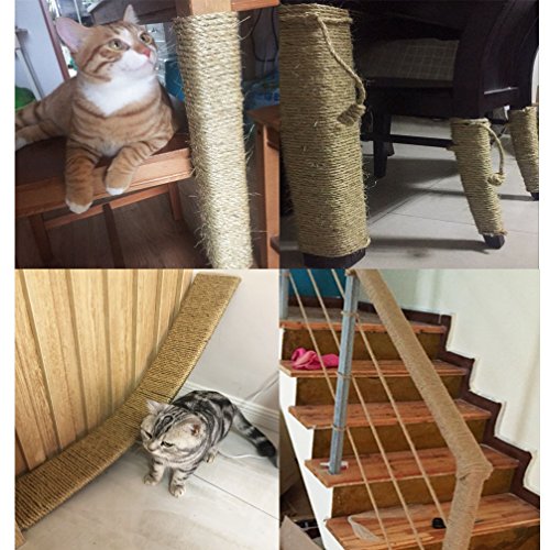 Yangbaga Sisal Rope for Cats 1/4 Inch Natural Fiber and Color 33FT