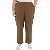 Alfred Dunner Womens Womens Plus-sizeclassic Signature Fit Textured Trousers with All-Around Elastic WaistbandCasual Pants