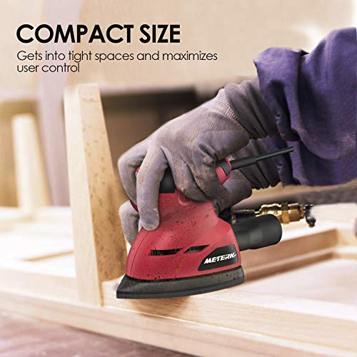 Detail Sander, Meterk 13500RPM Mouse Sander Compact Random Orbital