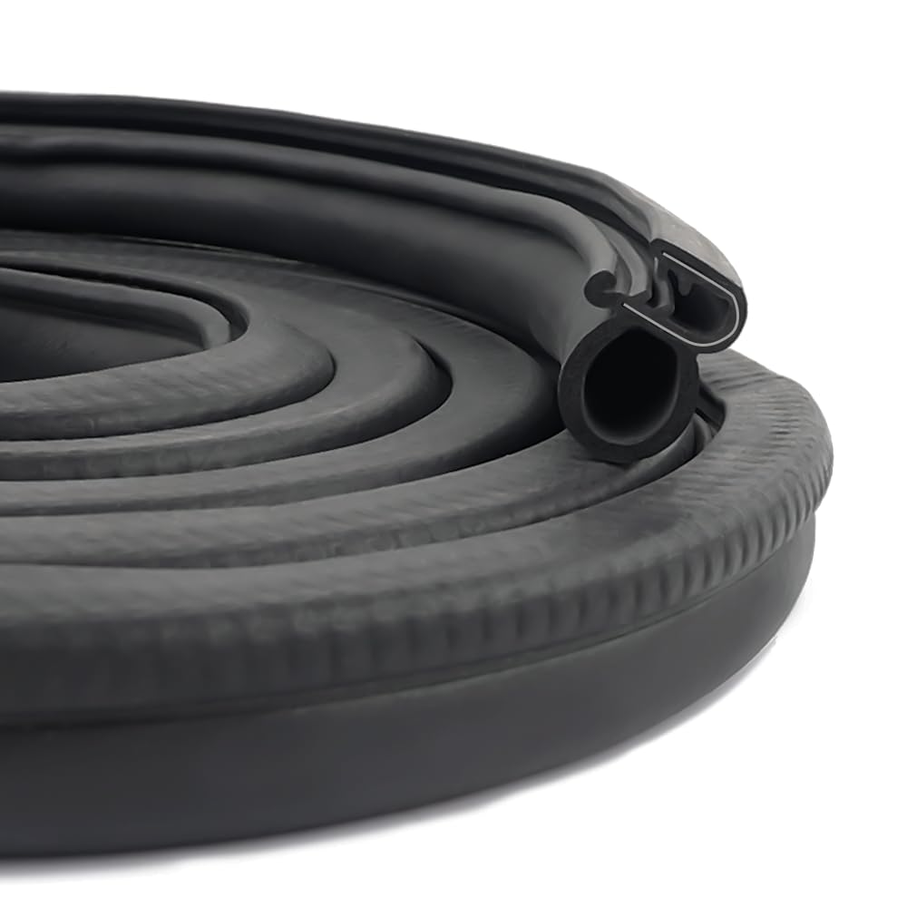 Photo 1 of 10Ft Car Door Seal Strip,U-Shaped Automotive Weather Stripping Rubber Seal Strip with Metal Clips,Universal Push-in Car Door Edge Guards Fits Car Truck Boat RV Home (10Ft)
