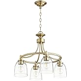 Quorum 6422-4-280 Transitional Four Light Chandelier from Rossington Collection in Brass Finish,