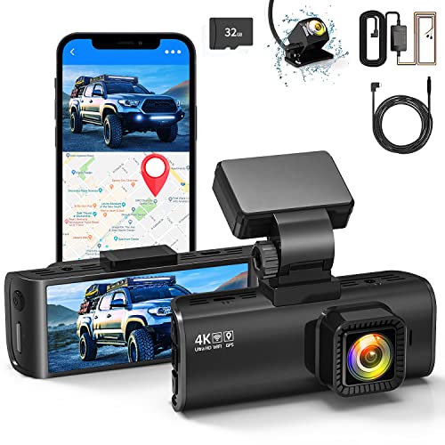 REDTIGER F7N 4K Dual Dash Cam Built in WiFi/GPS with Micro USB Hardwire  Kit, 33Feet Backup Camera Extension Cord Cable in Oman Whizz