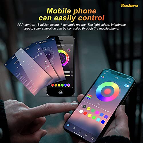 Redare Smart Sunset Lamp,Sunset Lamp projector 360 Degree Rotation,APP and Remote Control Multicolor Changing LED Sunset Lights,Upgraded Sunlight Lamp Synchronized with Music, Holidays Gift for Women