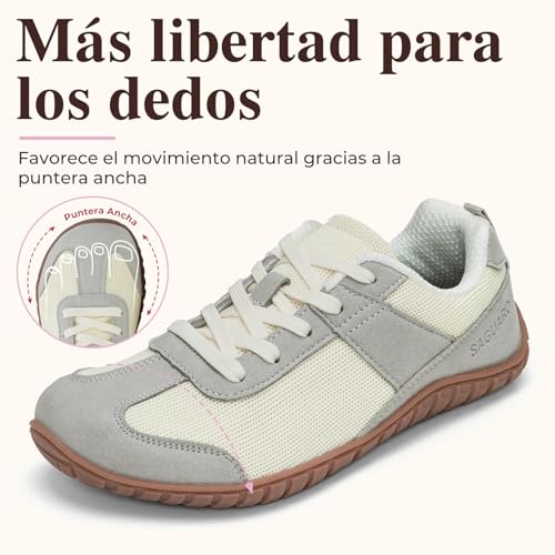 SAGUARO Mujer Zapatillas Barefoot Calzado Minimalista Barefoot Shoes con Puntera Ancha para Uso Diario, Talla 35-43