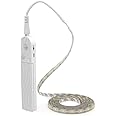 CFGROW LED Under Cabinet Lighting Motion Sensor, 10Ft Four Modes Bed Stairs Wardrobe Lamp Tape, Waterproof 5V USB LED Closet Night Strip Light for Indoor Home Bedroom Decor (Cold White, 3M x 1Pack)