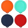 Sophico 4 Cup Round Silicone Storage Cover Lids Replacement for Anchor Hocking and Pyrex 7201-PC Glass Bowls (Container not Included) (Mix) 4 Pack