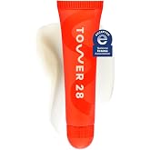 Tower 28 LipSoftie Tinted Lip Balm Treatment - Hydrating Glossy Balm + Overnight Lip Mask with Jojoba Oil + Shea Butter - Sweet, Cushiony Formula for Smooth, Soft Lips - SOS Vanilla (0.38 oz)