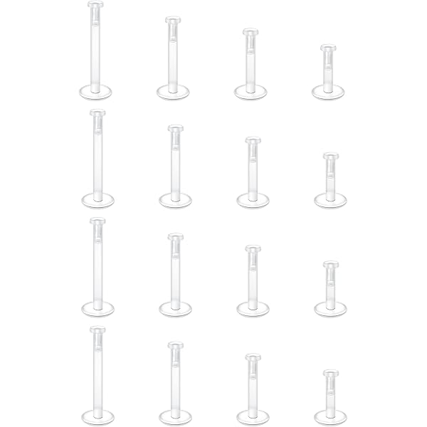 10 Pezzi Asta Trasparente In Acrilico 14g 8mm | Piercing Tragus Labret Daith | Retainer Invisibile