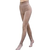 VERDALUX Women's Winter Fleece Lined Thermal Tights, Fake Sheer Look Opaque Leggings, Thick Warm Pantyhose for Cold Weather