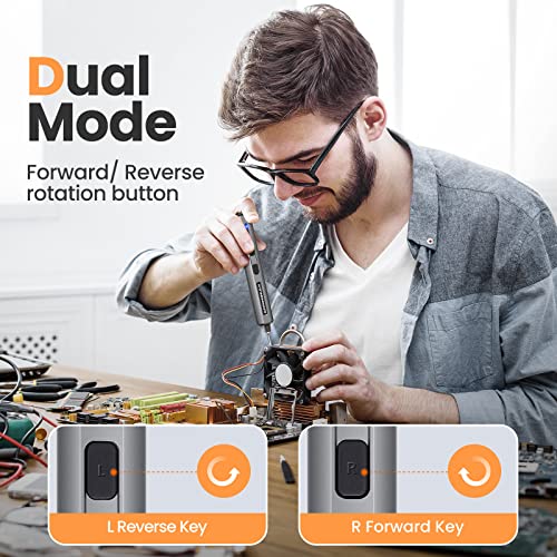 Electric Screwdriver- AM ARROWMAX Cordless Precision Screwdriver Set with 28 Magnetic Precision Bits, Rechargeable Portable Repair Tool Kit for Electronics Laptops Glasses Clocks (SES MINI)