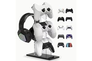 Universal 3-Layer Controller Stand & Headphone Stand，Controller Holder Headset Stand.Black