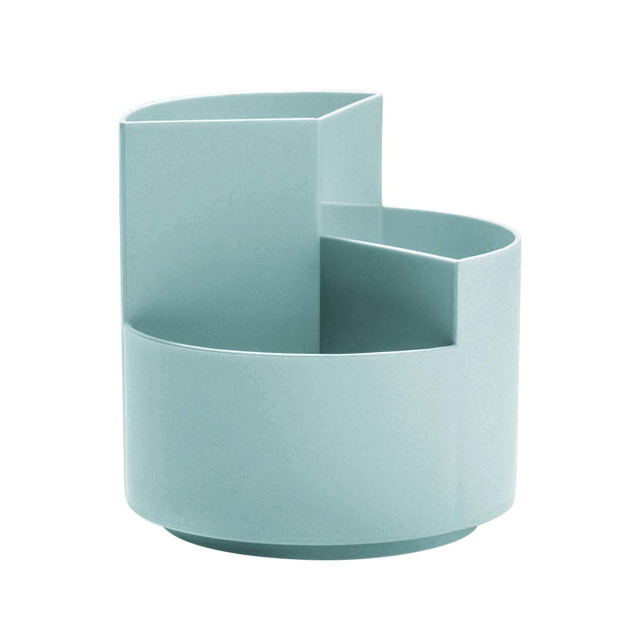 AhfuLife Creative Rotating Pen Pot, Makeup Brush Holder with 3 Capacity Brush Pot, Decorative Stationery Storage Boxes for Home and Office (Lake Blue)