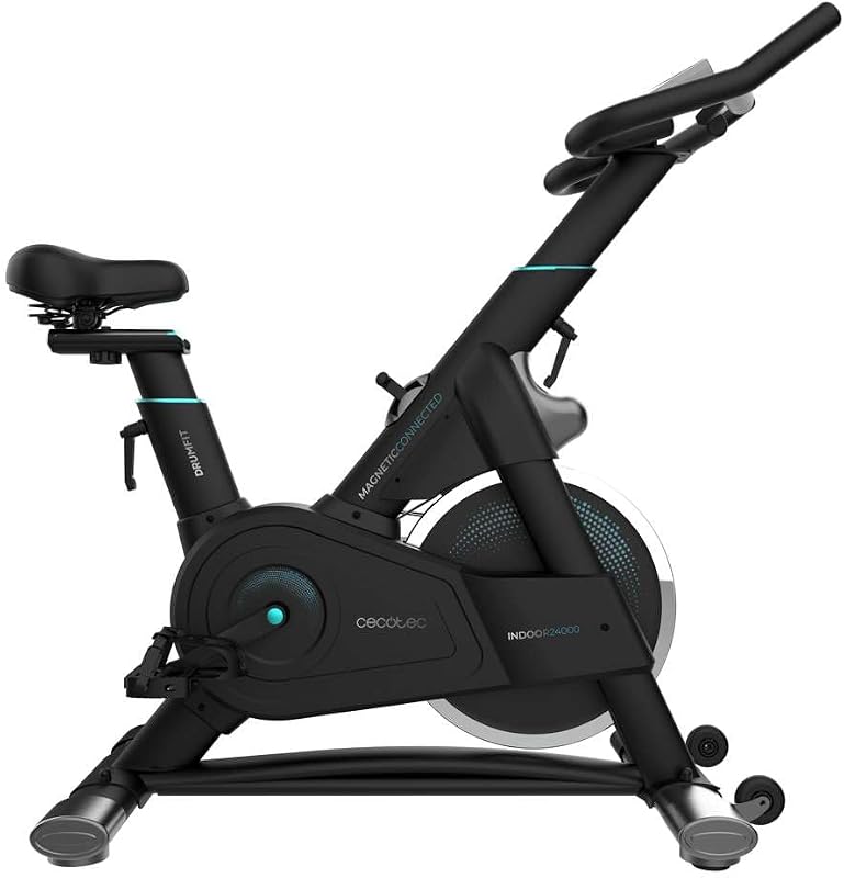 Bicicleta Estática Indoor con Resistencia Magnética y Volante de Inercia 24Kg DrumFit Indoor 24000 Magnetic Connected. APP, 8 Niveles de Resistencia, Pantalla, Sillín y Manillar Ajustables
