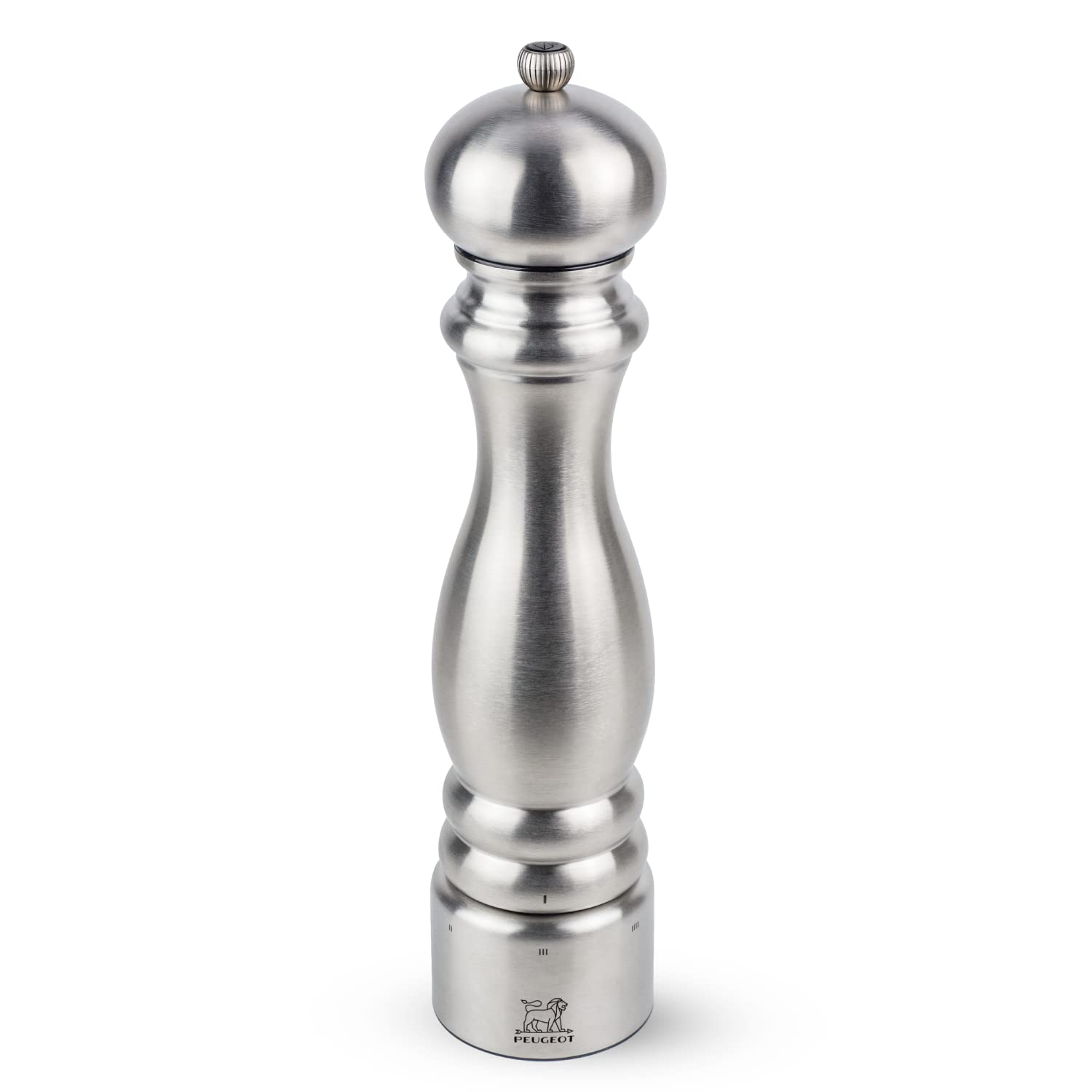 PEUGEOT - Paris Chef u'Select 30 cm Pepper Mill + Pepper Included - Made Of Stainless Steel - 6 Predefined Grind Settings - Made In France - Stainless Steel Colour
