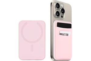 WALLFID Magsafe Wallet Compatible with iPhone 15/14/13/12 Pro/Max/Plus/Mini,RFID Credit Card Case Holds 5 Cards. (Pink)