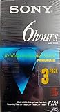 Sony Premium Grade T-120 VHS Tape - 3 Pack