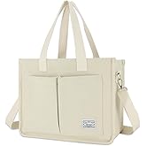 UERRUAM Tote Bag for Women with Pockets,Large Corduroy Crossbody Purse for Laptop,Work,College,Everyday,Travel