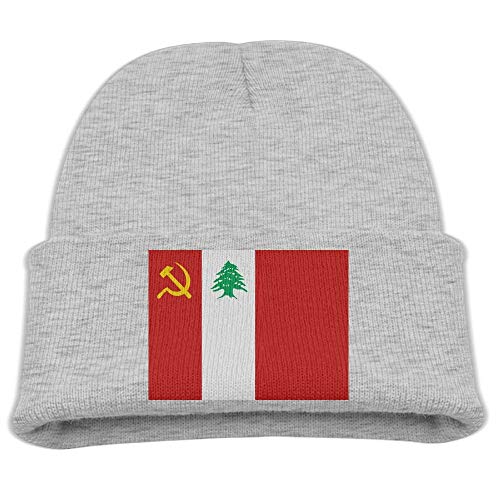 ZHJ2019 hat Go Ahead! boy Lebanese Communist Party Flag Kid's Hats Winter Funny Soft Knit Beanie Cap Children Unisex