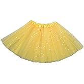 Zhzrche 3-8 Years Girls Layered Stars Sequins Tutu Skirt Princess Ballet Dance Dress
