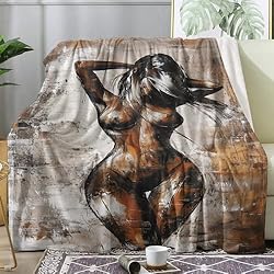 FJWXCBD Sexy Blanket, Nude Naked Girl Fleece Throw