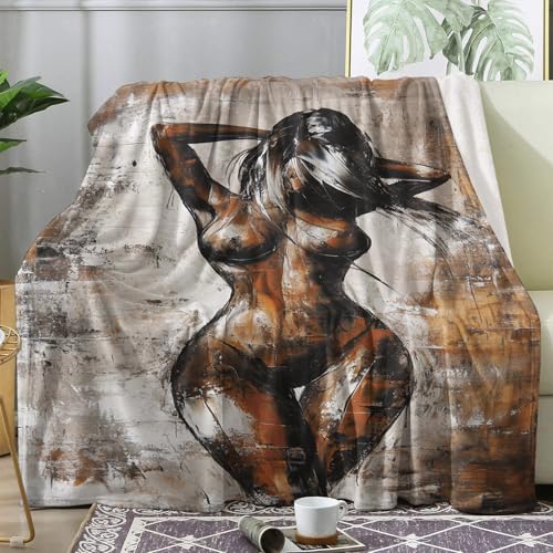 FJWXCBD Sexy Blanket, Nude Naked Girl Fleece Throw