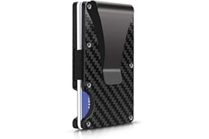 AZZS Carbon Fiber Minimalist Wallet for Men - RFID Blocking Credit Card Holder Metal Wallet- Money Clip Slim Front Pocket (Carbon Fiber)