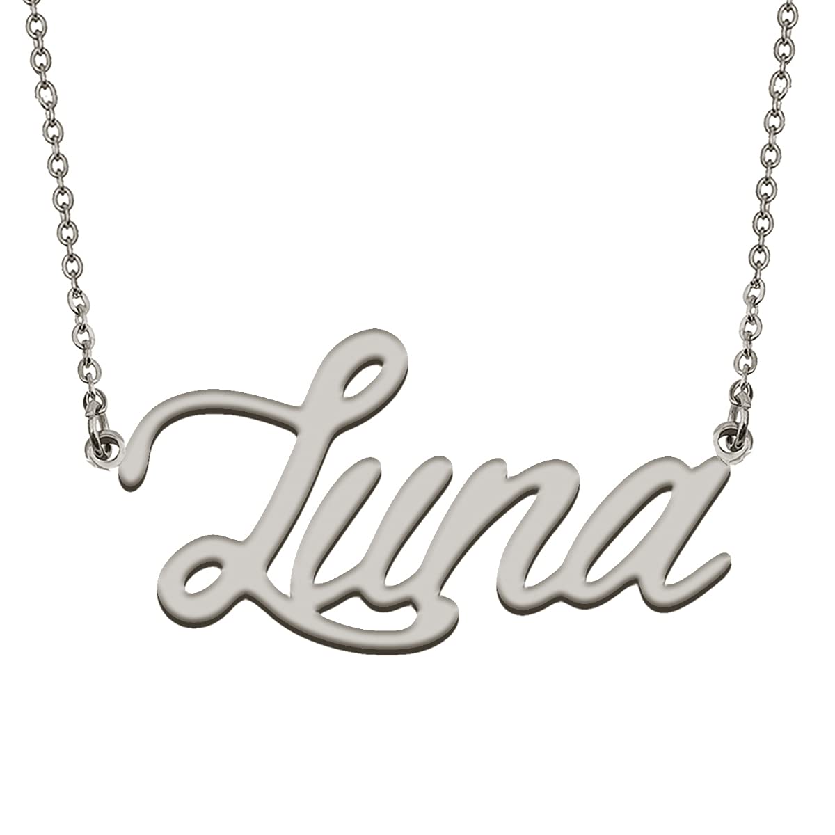 HUAN XUN Custom Made Women Name Necklace Stainless