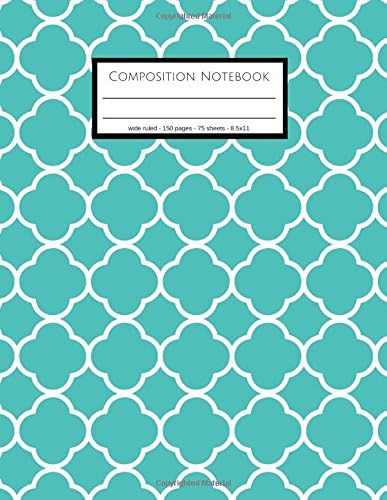 Composition Notebook: Large Teal Notebook; Chevron Composition NoteBook; Journal; Back to School; Wide Ruled Lined 8.5x11 for Students, Kids, ... Notebook (Back To School Series) (Volume 8)