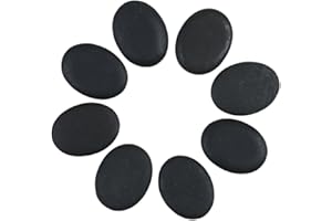 Romonacr 8Pcs Professional Massage Stones Set Warmer Natural Lava Basalt Hot Rock for Spa, Massage Therapy 1.18 x 1.57 in (3x